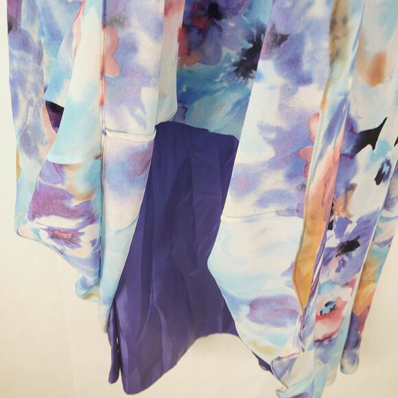 JS Boutique blue floral strapless chiffon gown Size Small Dopamine HOCO Artsy - Picture 7 of 13